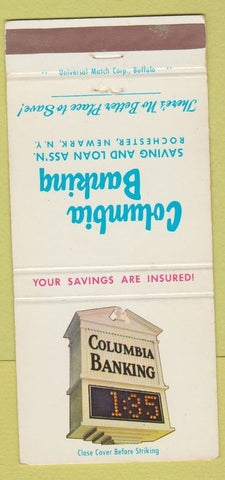 Matchbook Cover - Columbia Banking Rochester Newark NY WEAR 30 Strike
