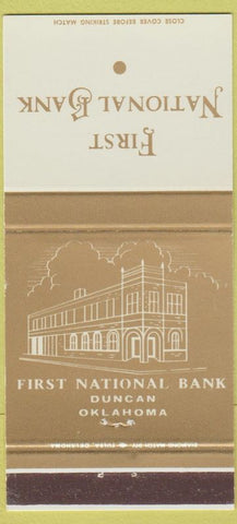 Matchbook Cover - First National Bank Duncan OK 30 Strike