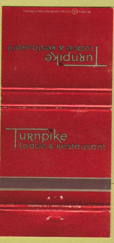 Matchbook Cover - Turnpike Lodge Restaurant Santa Barbara CA 30 Strike
