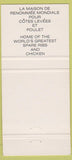 Matchbook Cover - The Bar Barn Montreal QC 30 Strike