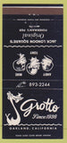 Matchbook Cover - Grotto Oakland CA Jack London Square 30 Strike