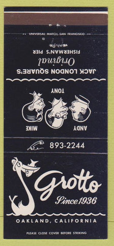 Matchbook Cover - Grotto Oakland CA Jack London Square 30 Strike