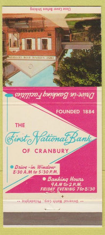 Matchbook Cover - First National Bank Cranbury Plainsboro NJ 30 Strike