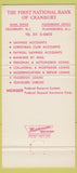Matchbook Cover - First National Bank Cranbury Plainsboro NJ 30 Strike