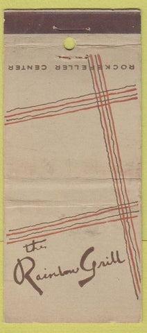Matchbook Cover - Rainbow Grill Rockefeller Center NYC WEAR 30 Strike