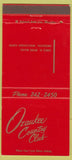 Matchbook Cover - Ozaukee Country Club Mequon WI 30 Strike