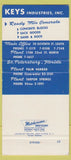 Matchbook Cover - Keys Industries Concrete ST Petersburg FL 30 Strike