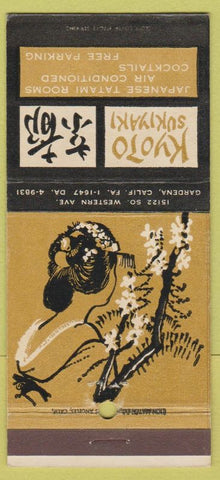Matchbook Cover - Kyoto Sukiyaki Gardena CA girlie Chinese 30 Strike