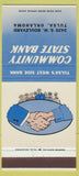 Matchbook Cover - Community State Bank Tulsa OK 30 Strike