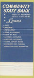 Matchbook Cover - Community State Bank Tulsa OK 30 Strike