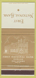 Matchbook Cover - First National Bank Duncan OK 30 Strike