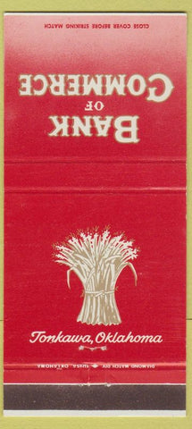 Matchbook Cover - Bank of Commerce Tonkawa OK 30 Strike