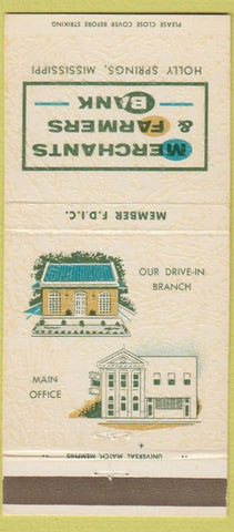 Matchbook Cover - Merchants Farmers Bank Holly Springs MS 30 Strike