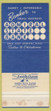 Matchbook Cover - Admiral State Bank Tulsa OK 30 Strike