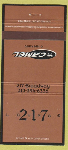 Matchbook Cover - 217 Lounge Santa Monica CA Camel Cigarettes WEAR 30 Strike
