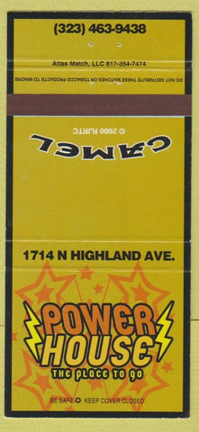 Matchbook Cover - Power House Hollywood CA Camel Cigarettes  30 Strike