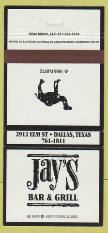 Matchbook Cover - Jay's Bar Grill Dallas TX Camel Cigarettes 30 Strike
