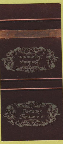 Matchbook Cover - Bordeaux Restaurant SAMPLE Danville CA WEAR 30 Strike