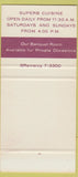 Matchbook Cover - Charles French Restaurant NYC SAMPLE 30 Strike