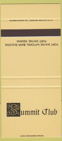 Matchbook Cover - Summit Club Fort Wayne IN SAMPLE 30 Strike