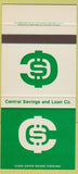 Matchbook Cover - Central Savings Loan SAMPLE 30 Strike
