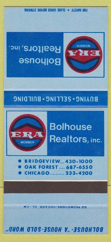 Matchbook Cover - Bolhouse Realtors Chicago Oak Forest IL SAMPLE 30 Strike