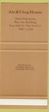 Matchbook Cover - Charlie Brown's Ale Chop House NYC SAMPLE 30 Strike