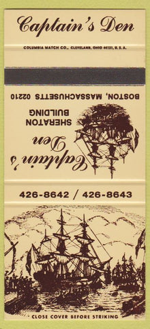 Matchbook Cover - Captain's Den Boston MA SAMPLE 30 Strike