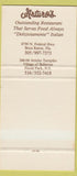 Matchbook Cover - Arturo's Floral Park NY Boca Raton FL SAMPLE 30 Strike