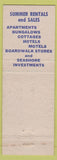 Matchbook Cover - Dare Relator Insurance Wildwood by the Sea NJ