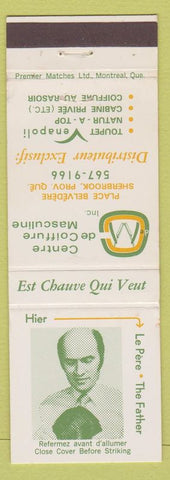 Matchbook Cover - Toupee Hier LA Pere Sherbrook QC