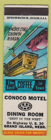Matchbook Cover - Conoco Motel Grand Island NE oil gas AAA