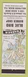 Matchbook Cover - Blue Bird Barber Shop Hollywood Beach FL hillbilly
