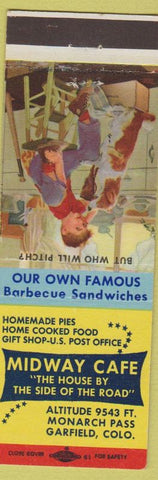 Matchbook Cover - Midway Cafe Garfield Colorado BBQ