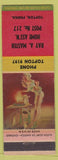 Matchbook Cover - Ray Master Home Association Topton PA pinup
