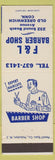 Matchbook Cover - F and L Barber Shop Old Greenwich CT