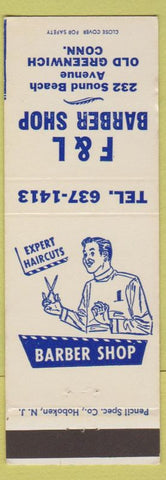 Matchbook Cover - F and L Barber Shop Old Greenwich CT