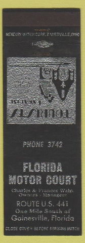 Matchbook Cover - Florida Motor Court Gainesville FL