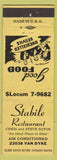 Matchbook Cover - Stabile Restaurant