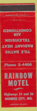 Matchbook Cover - Rainbow Motel Monroe City MO