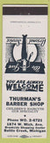 Matchbook Cover - Thurman's Barber Shop Battle Creek MI
