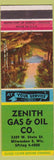 Matchbook Cover - Zenith Gas Oil Milwaukee WI