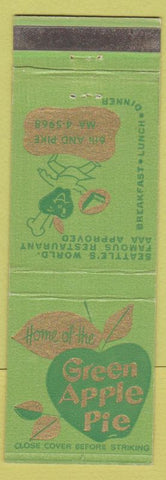 Matchbook Cover - Green Apple Pie Restaurant Seattle WA
