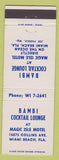 Matchbook Cover - Bambi Cocktail Lounge Miami Beach FL