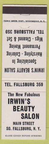 Matchbook Cover - Irwin's Beauty Salon South Fallsburg NY