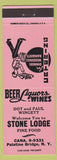 Matchbook Cover - Stone Lodge Palatine Bridge NY