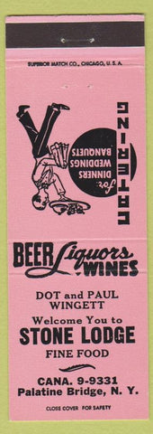 Matchbook Cover - Stone Lodge Palatine Bridge NY