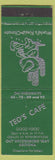 Matchbook Cover - Ted's Cafe Out Wickenburg Way AZ cactus