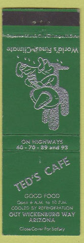 Matchbook Cover - Ted's Cafe Out Wickenburg Way AZ cactus