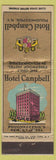 Matchbook Cover - Hotel Campbell Poughkeepsie NY
